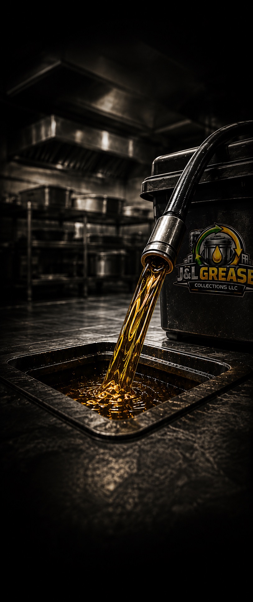 Grease collection truck serving Paterson Newark Jersey City Clifton NJ restaurants